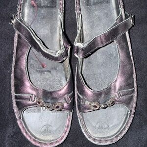Naot Purple Leather Jeweled Slip-On Sandal with Buckle